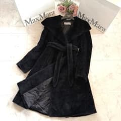 美品☆マックスマーラ 銀タグ アルパカシャギー 女優襟 ベルテッド