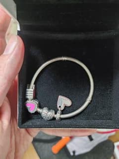 チョベリクロス手下Pandora シルバー ハートチャーム ブレスレット チョベリクロス手下様専用Pandora シルバー ハートチャーム