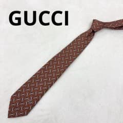 【美品】 GUCCI グッチ ネクタイ GG ホースビット ブラウン 現行モデル 美品】GUCCI グッチ ホースビット柄 ネクタイ ブラウン ヴィンテージ
