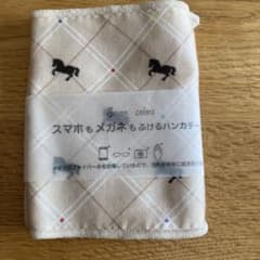 新品馬柄スマホもメガネもふけるハンカチーフのサムネイル