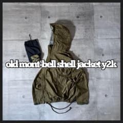 00s mont-bell シェルジャケット カーキ 防水 ドローコード 短丈