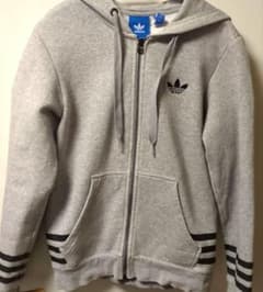 【希少】adidas グレー ジップアップパーカー