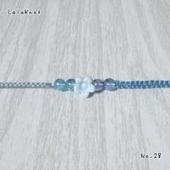 ハンドメイド ビーズ ミサンガ ブレスレット フラワー お花 ツートーンのサムネイル