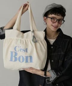 【BONLECILL Marche】チャーム付きバイカラーロゴBIGトートバッグのサムネイル