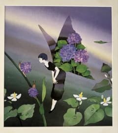 永田萌 妖精たちの四季 あじさいの友だち 絵画 アート 色紙サイズ 額装品のサムネイル
