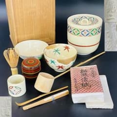美品 短冊箱 茶道具セット 京焼 龍靖窯 田中寛二 加藤昌山 R8SC323
