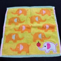 トルーソーTROUSSEAU 刺繍ミニタオル ぞうさん　オレンジのサムネイル