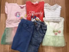 【100サイズ】キッズ服 6点セット ディズニー キャラクター トップス パンツのサムネイル