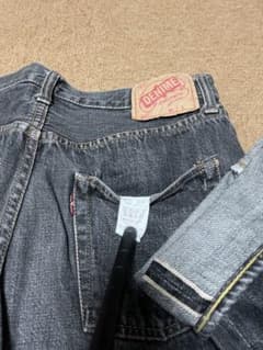 DENIME ドゥニームジーンズ　W33セルビッチ　先染めブラックのサムネイル