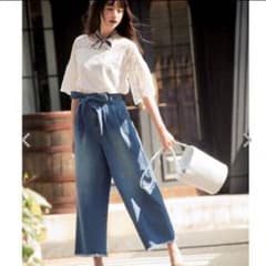 サッシュ付きデニムワイドパンツ 値下げ不可のサムネイル
