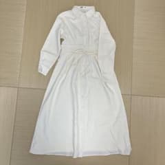 アイボリー シャツワンピース 長袖 ロングのサムネイル