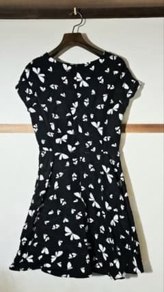 AG by aquagirl Butterfly Print Short-Sleeved Knee-Length Dress, Black, Size S