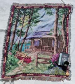 VINTAGE RUG ロッジ柄 マルチカバー ラグ スローケットのサムネイル