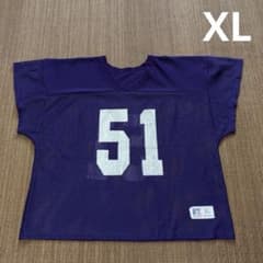 80s 90s USA製 Russell フットボールシャツ XL 紫 メッシュ - メルカリ
