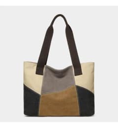 パッチワーク風 キャンバス トートバッグのサムネイル
