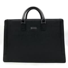 極美品 バーバリー ビジネスバッグ A4 サフィアーノレザー 黒 ロゴ