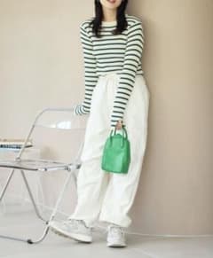 フリークスストア　ボーダー カラー タックリブ ニットプルオーバー