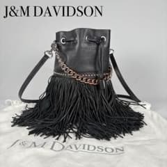 J&M DAVIDSON カーニバル 黒 レザー ショルダーバッグ フリンジ - メルカリ