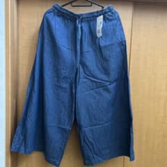 デニムブルー ガウチョパンツ LLサイズのサムネイル
