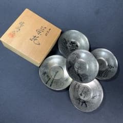 K760⭐︎青銅製 茶托 5客組 瑞峰作 絵変わり 共箱入 - メルカリ