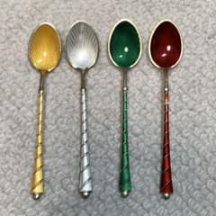 エラデンマーク　デミタススプーン　エナメル・七宝焼　スターリングシルバー925 エラデンマーク デミタススプーン エナメル・七宝焼 スターリング
