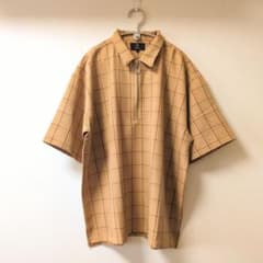 オーバーサイズハーフジップシャツ　チェック柄　半袖　SHAGGYのサムネイル