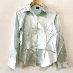 J.no House サテンシャツ ブラウス ミントグリーン 光沢 9R M相当