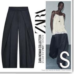 ZARA ZW COLLECTION ピンストライプ柄 ワイドレッグダーツパンツ