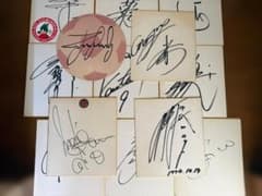 Jリーグ開幕期10チーム選手サイン色紙＋三浦知良KAZUサインTシャツのサムネイル