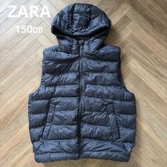 ZARA キッズ 中綿ベスト フード付き ネイビーのサムネイル