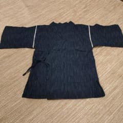 キッズ 甚平 120-130cm 綿100% 黒系のサムネイル