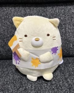 스미코구라시 페인트 T셔츠 봉제인형 고양이