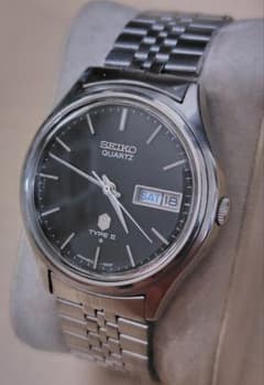 セイコー タイプ2 フルオリジナル 電池新品 美品 ブラック 1976年製