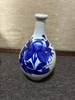 ♥織部　大きな　徳利　花瓶　花器　時代箱付き　骨董品 染付 花鳥文 徳利 花瓶 陶器 - メルカリ