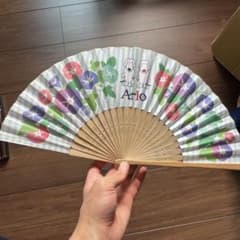 Ario 扇子 朝顔柄 犬キャラクターのサムネイル