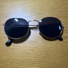 オーバルサングラス メタルフレーム ブラックのサムネイル