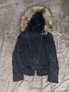 00s y2k archive ZIP 短丈 デニム ファージャケット バイカー - メルカリ