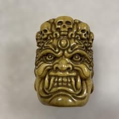 骨製 鬼面彫刻 置物 根付 - メルカリ