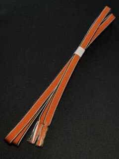 帯締め　絹, 橙色・黒・ベージュ　L005のサムネイル