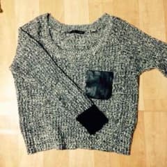 Heather くろ グレー ニットのサムネイル