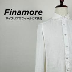 美品 フィナモレ リネン シャツ イタリア製 長袖 サイズM フィナモレ リネン 長袖シャツ ホワイト L カッタウェイ イタリア製