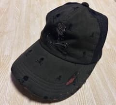 希少✧Roen スワロフスキーキャップ ダメージ加工 スタッズ付き レオパードのサムネイル