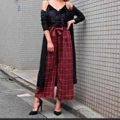 格子チェック リボン付きパンツのサムネイル