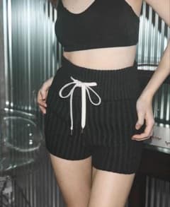 新品未使用】Juemi リブ編みカーキニットパンツ - メルカリ
