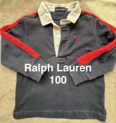 Ralph Lauren (ナイガイ期)長袖シャツ 100cm ネイビー レッドのサムネイル