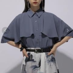 美品】HARE アシメプリーツシャツ グレー 半袖 - メルカリ