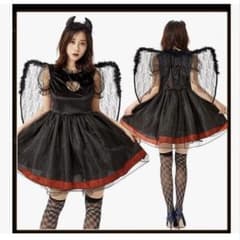 JUNDOMEYC ハロウィン 悪魔コスプレ3点セット M 黒のサムネイル