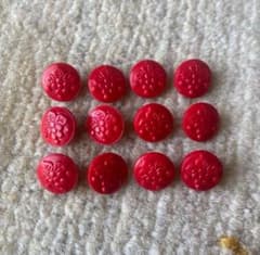 チェコガラスボタン レッド 葡萄