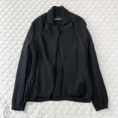 00s トリココムデギャルソン ニットジャケット ケーブル編み 黒