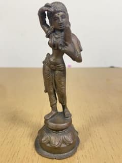 インド骨董品　ヒンドゥー教女神像　ブロンズ象　置物のサムネイル